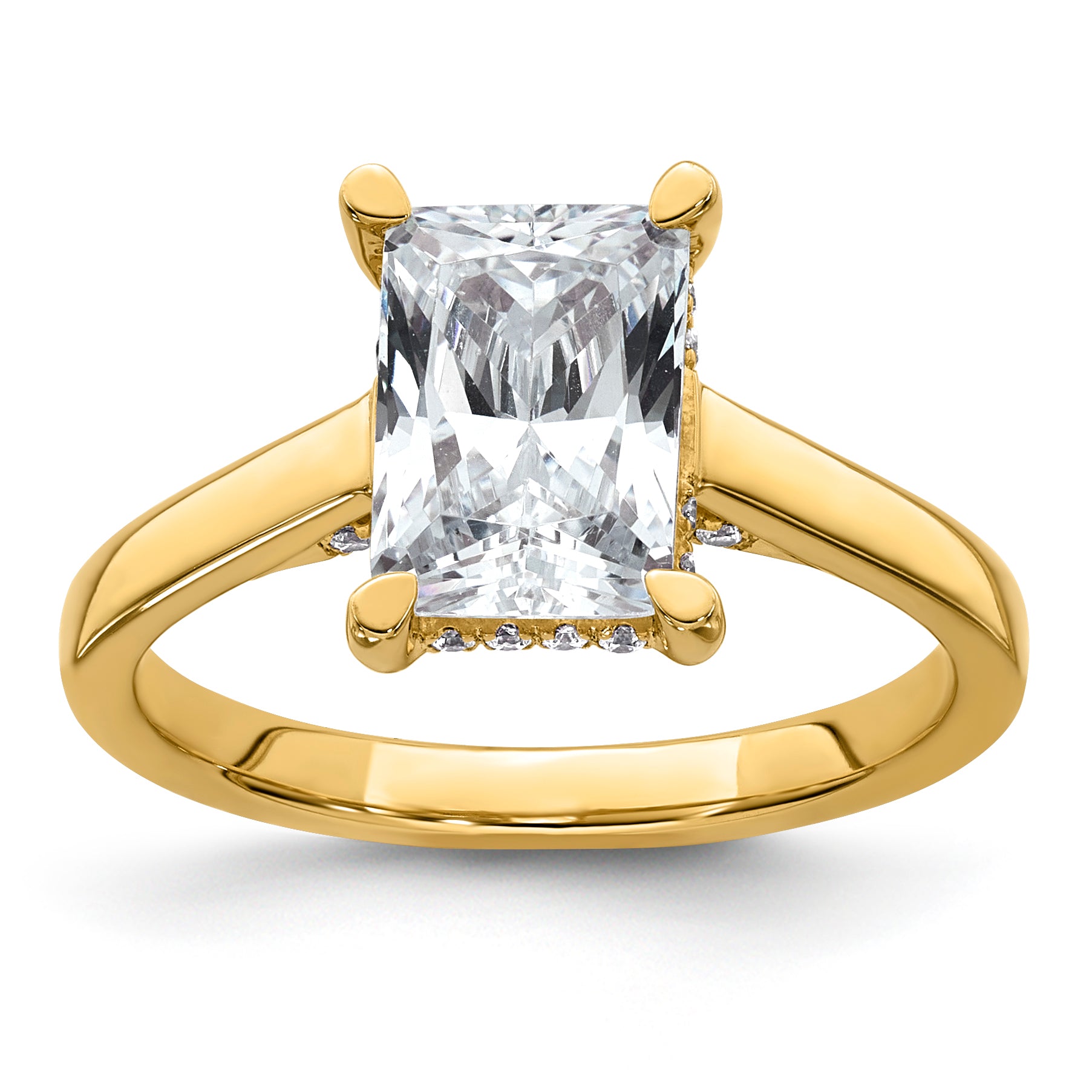 14ky Radiant Certified Lab Grown VS/SI+ G+ Complete Diamond Ring Main image
