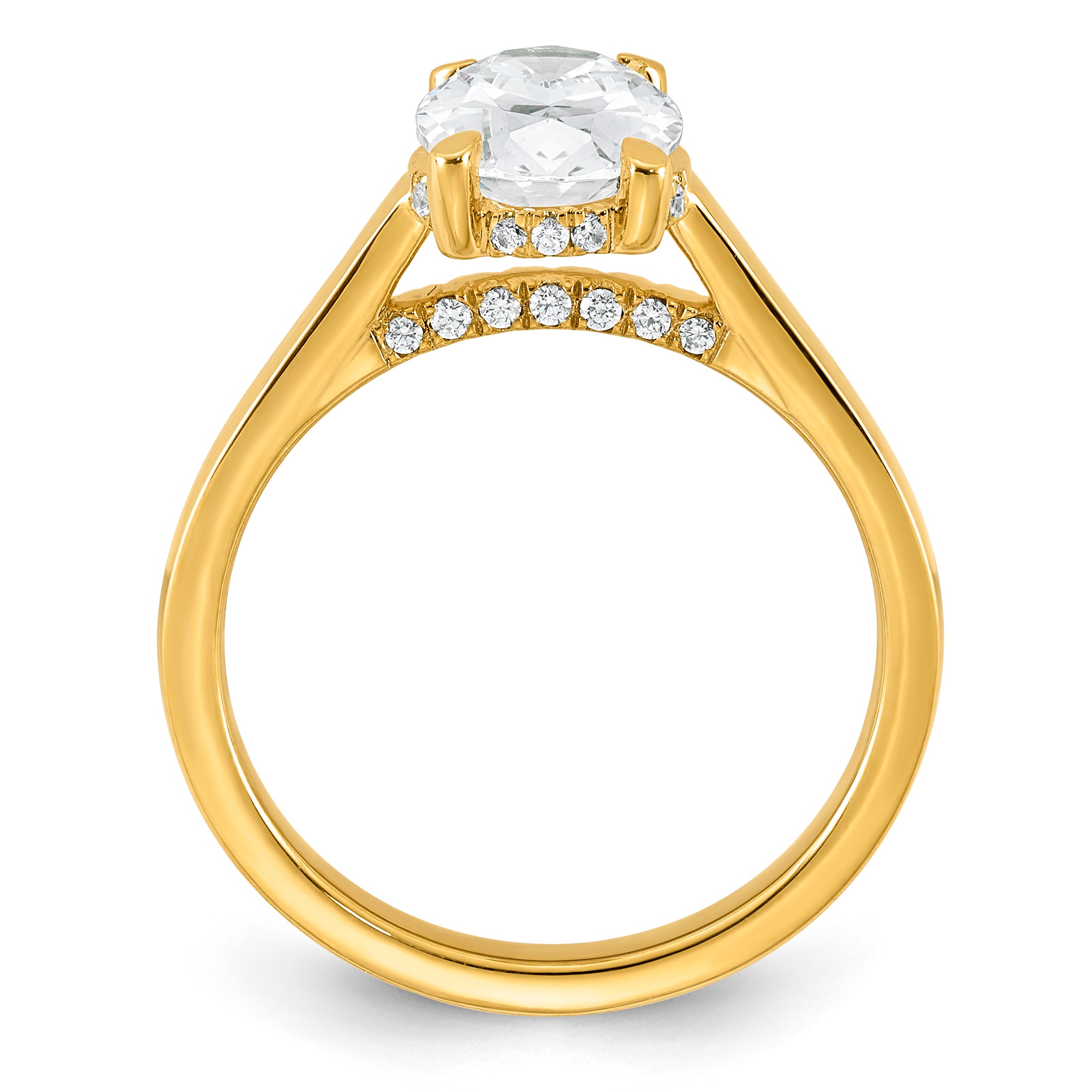 14ky Oval Certified Lab Grown VS/SI+ G+ Complete Diamond Ring