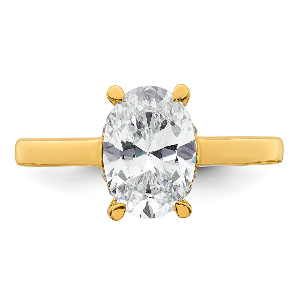 14ky Oval Certified Lab Grown VS/SI+ G+ Complete Diamond Ring