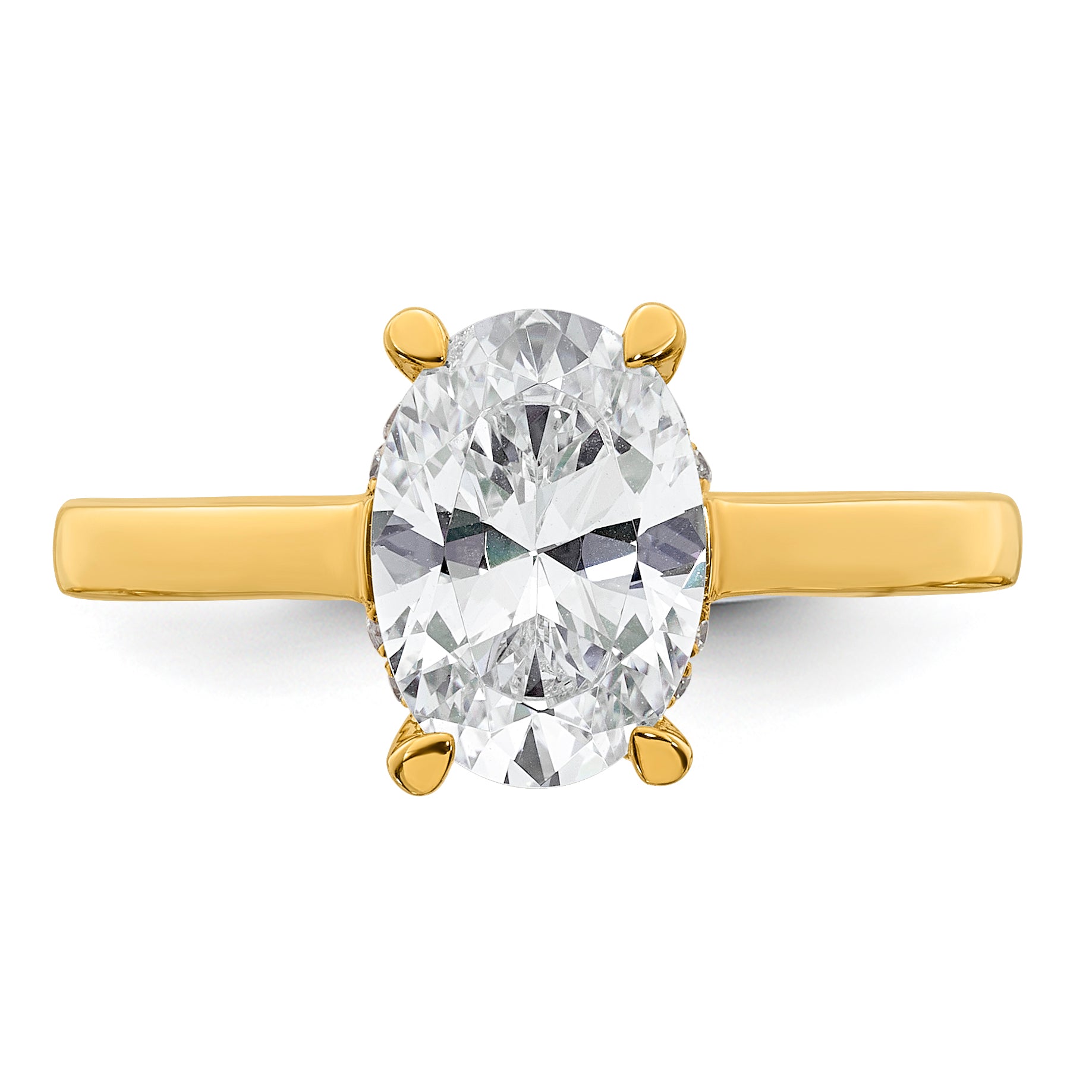 14ky Oval Certified Lab Grown VS/SI+ G+ Complete Diamond Ring