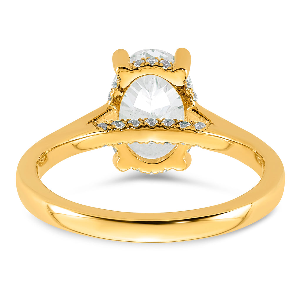 14ky Oval Certified Lab Grown VS/SI+ G+ Complete Diamond Ring