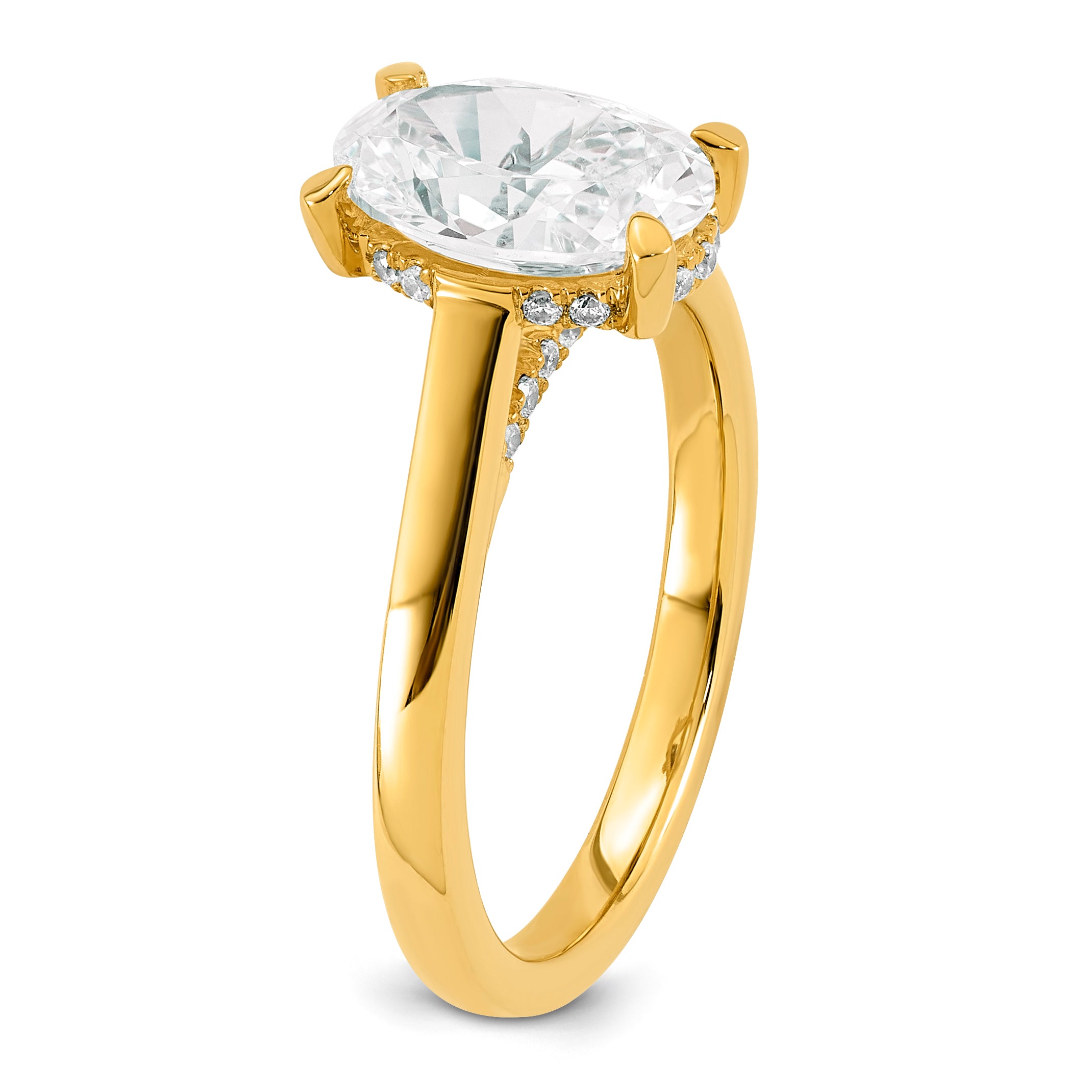 14ky Oval Certified Lab Grown VS/SI+ G+ Complete Diamond Ring