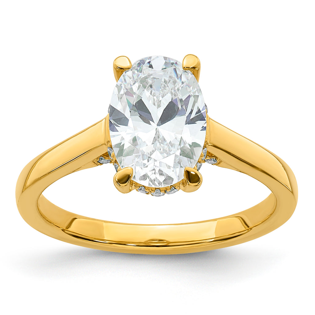 14ky Oval Certified Lab Grown VS/SI+ G+ Complete Diamond Ring