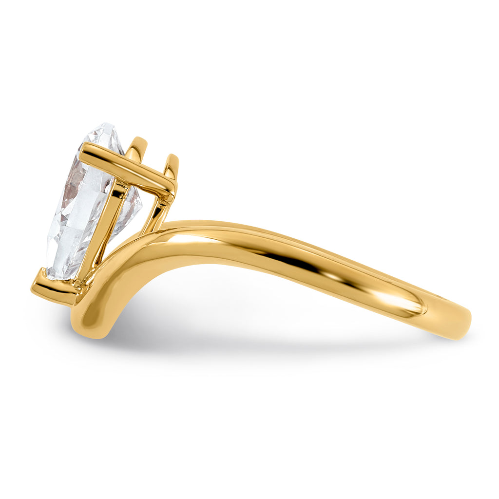14ky Pear Certified Lab Grown VS/SI+ G+ Complete Diamond Ring