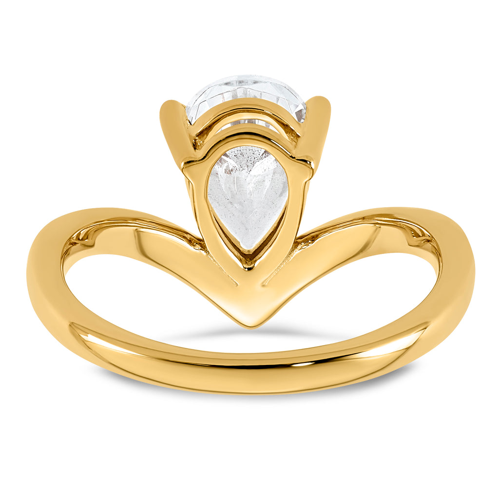 14ky Pear Certified Lab Grown VS/SI+ G+ Complete Diamond Ring