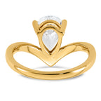 14ky Pear Certified Lab Grown VS/SI+ G+ Complete Diamond Ring