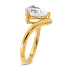 14ky Pear Certified Lab Grown VS/SI+ G+ Complete Diamond Ring