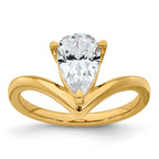 14ky Pear Certified Lab Grown VS/SI+ G+ Complete Diamond Ring
