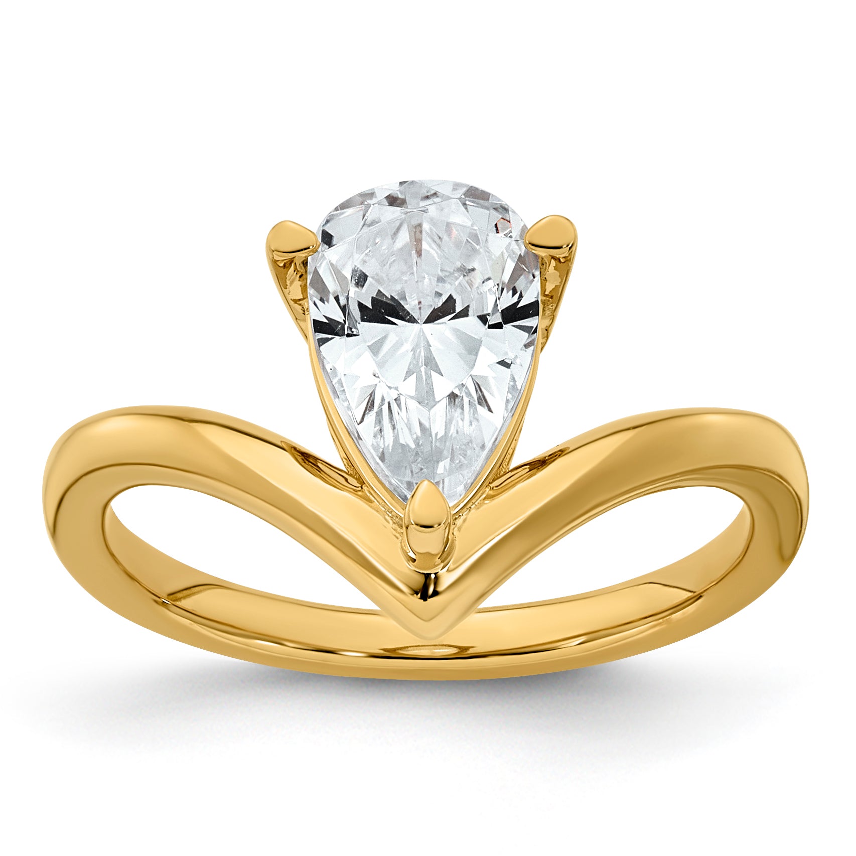 14ky Pear Certified Lab Grown VS/SI+ G+ Complete Diamond Ring