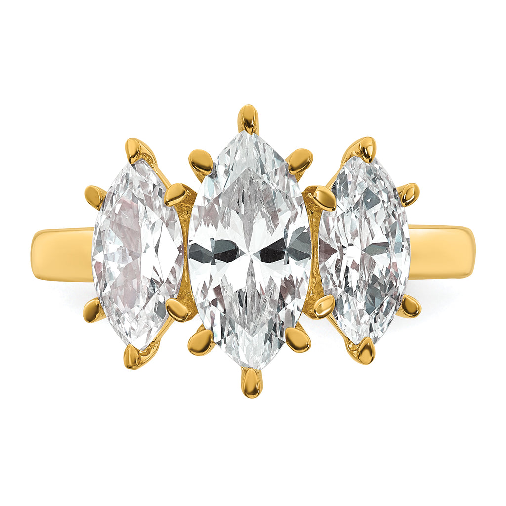 14ky Marquise Certified Lab Grown VS/SI+ G+ Complete Diamond Ring
