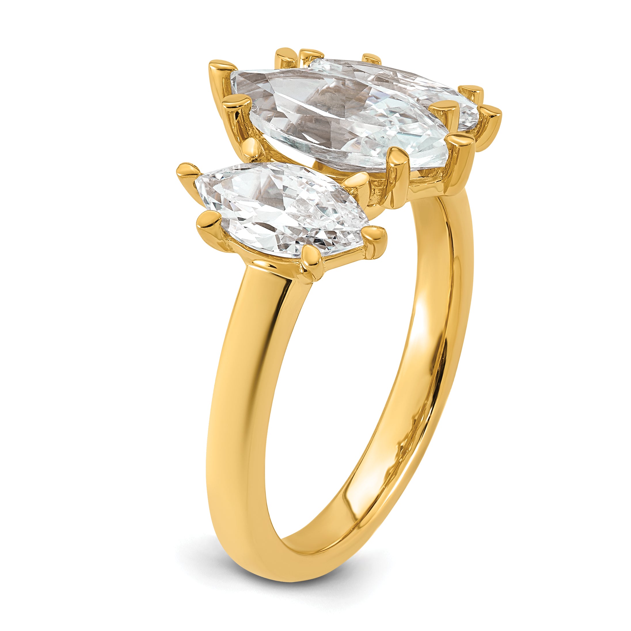 14ky Marquise Certified Lab Grown VS/SI+ G+ Complete Diamond Ring