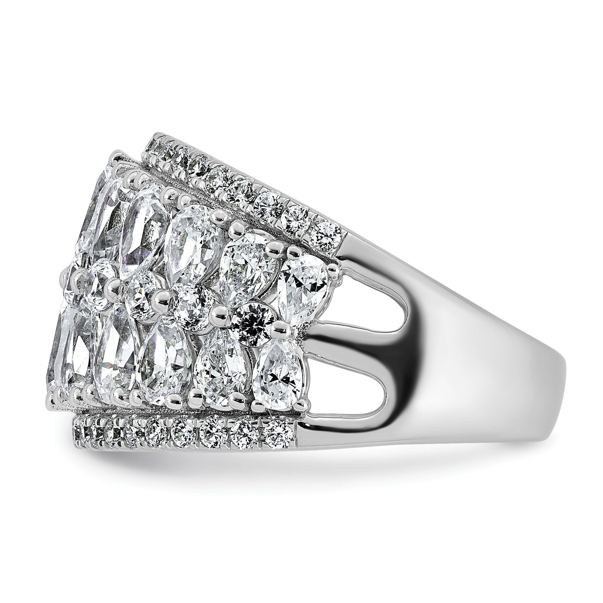 14k 3 3/4 carat Lab Grown Diamond VS+ F+ Complete Fashing Ring