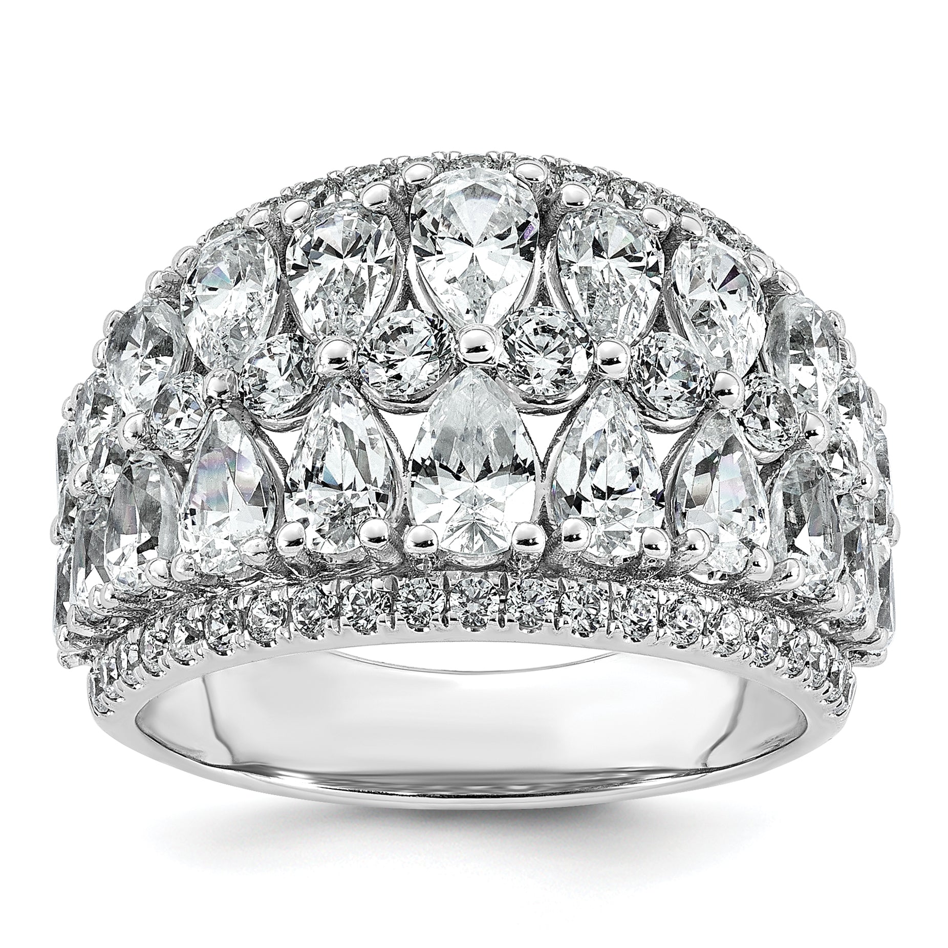 14k 3 3/4 carat Lab Grown Diamond VS+ F+ Complete Fashing Ring Main image
