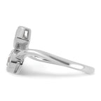 14k White Gold 1 carat Lab Grown Diamond VS+ F+ Complete Two Stone Bezel Set Fashion Ring