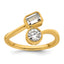 14k 1 carat Lab Grown Diamond VS+ F+ Complete Two Stone Bezel Set Fashion Ring