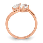 14k Rose Gold 1 carat Lab Grown Diamond VS+ F+ Complete Two Stone Fashion Ring