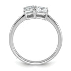 14k White Gold 1 carat Lab Grown Diamond VS+ F+ Complete Two Stone Fashion Ring