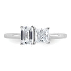 14k White Gold 1 carat Lab Grown Diamond VS+ F+ Complete Two Stone Fashion Ring