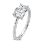 14k White Gold 1 carat Lab Grown Diamond VS+ F+ Complete Two Stone Fashion Ring
