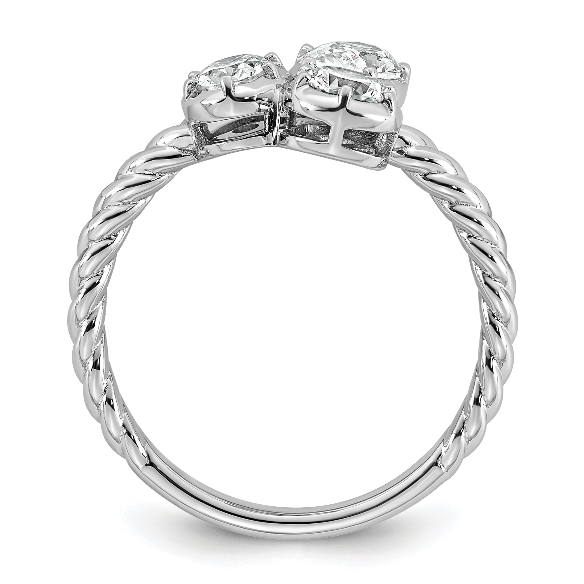 14k White Gold 1 carat Lab Grown Diamond VS+ F+ Complete Three Stone Fashion Ring