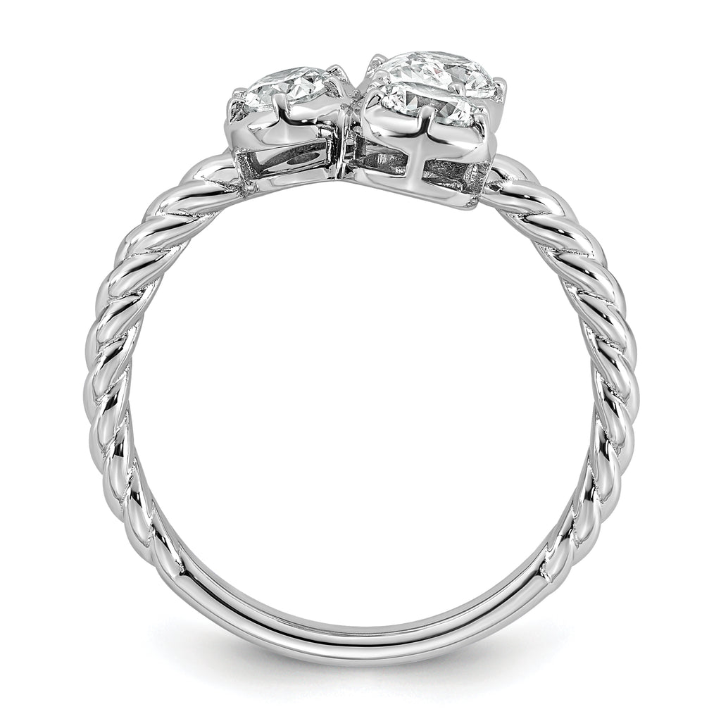 14k White Gold 1 carat Lab Grown Diamond VS+ F+ Complete Three Stone Fashion Ring