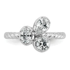 14k White Gold 1 carat Lab Grown Diamond VS+ F+ Complete Three Stone Fashion Ring