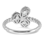14k White Gold 1 carat Lab Grown Diamond VS+ F+ Complete Three Stone Fashion Ring