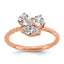 14k Rose Gold 1 carat Lab Grown Diamond VS+ F+ Complete Three Stone Fashion Ring