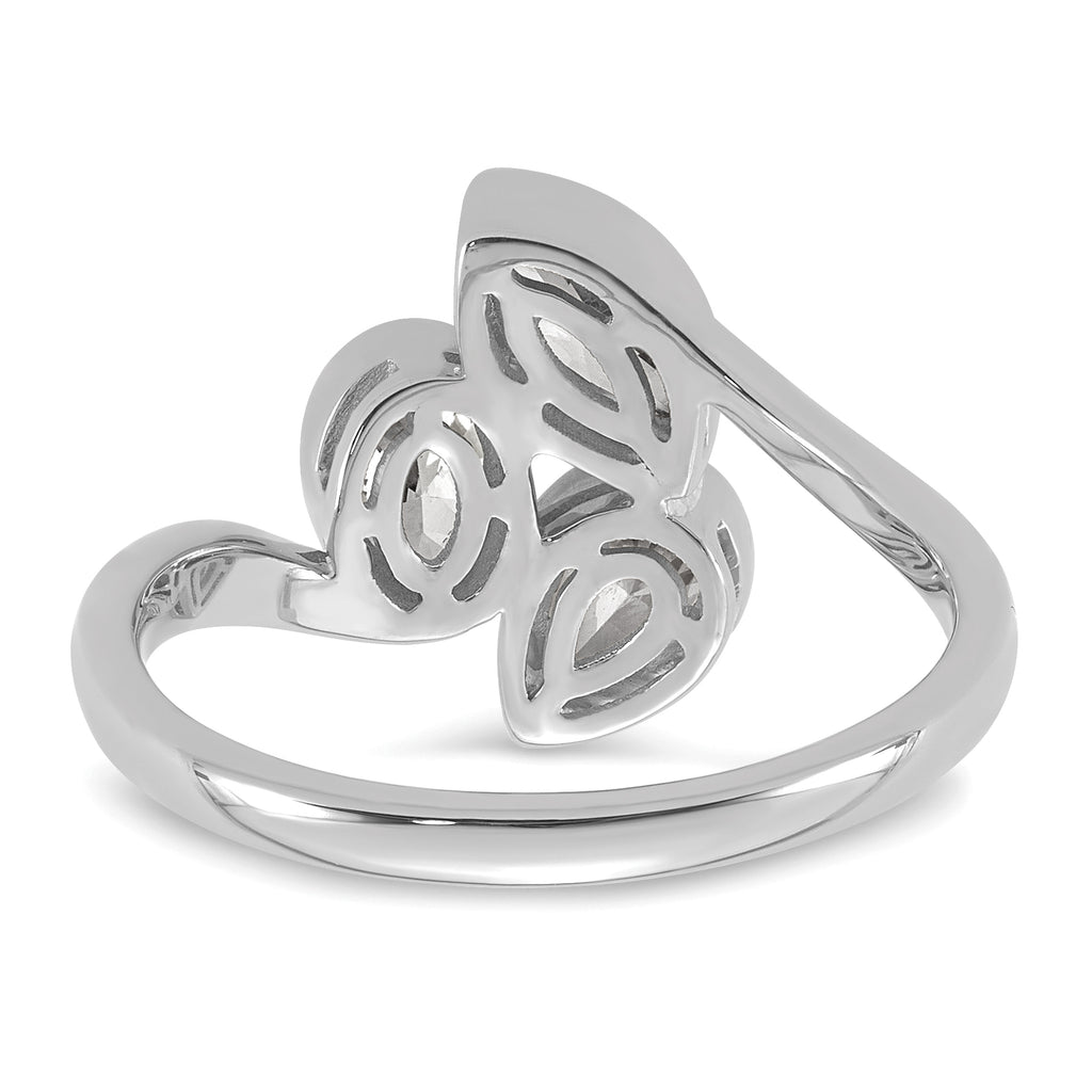 14k White Gold 1 carat Lab Grown Diamond VS+ F+ Complete Three Stone Fashion Ring