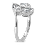 14k White Gold 1 carat Lab Grown Diamond VS+ F+ Complete Three Stone Fashion Ring
