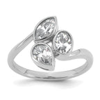 14k White Gold 1 carat Lab Grown Diamond VS+ F+ Complete Three Stone Fashion Ring