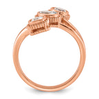 14k Rose Gold 1 carat Lab Grown Diamond VS+ F+ Complete Three Stone Bezel Set Fashion Ring