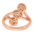 14k Rose Gold 1 carat Lab Grown Diamond VS+ F+ Complete Three Stone Bezel Set Fashion Ring