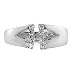 14k White Gold 1/5 carat Lab Grown Diamond VS+ F+ Complete Fashion Ring