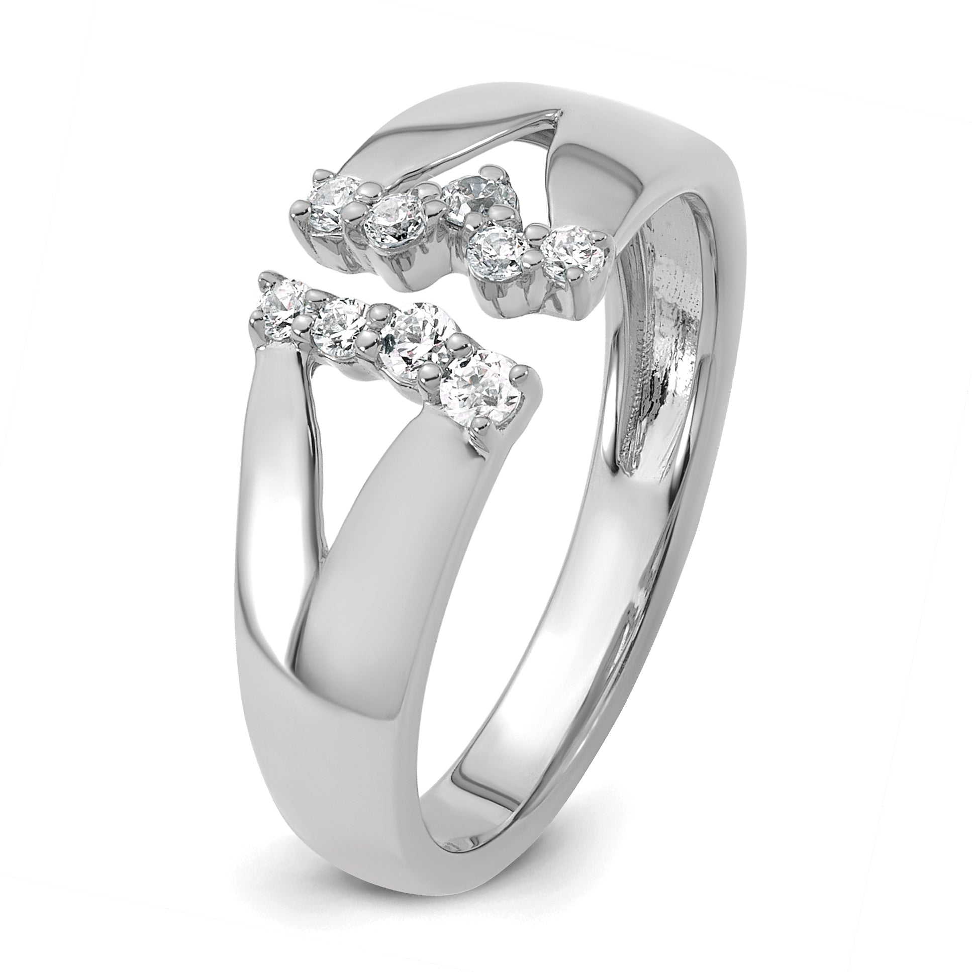 14k White Gold 1/5 carat Lab Grown Diamond VS+ F+ Complete Fashion Ring