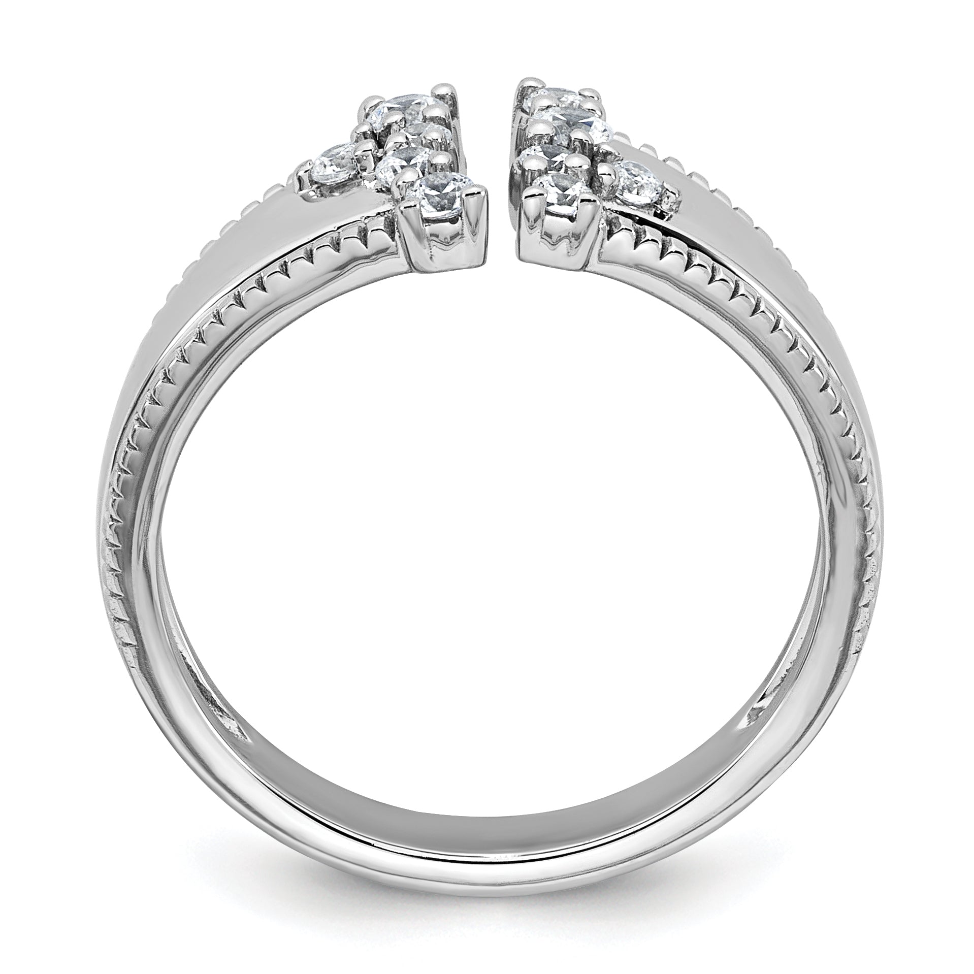 14k White Gold 1/4 carat Lab Grown Diamond VS+ F+ Complete Fashion Ring