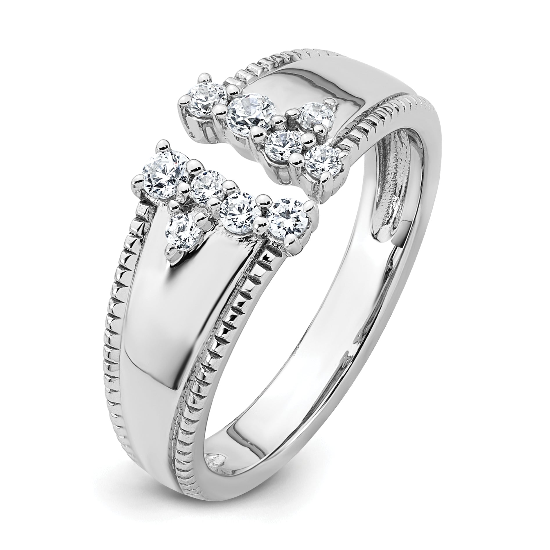 14k White Gold 1/4 carat Lab Grown Diamond VS+ F+ Complete Fashion Ring