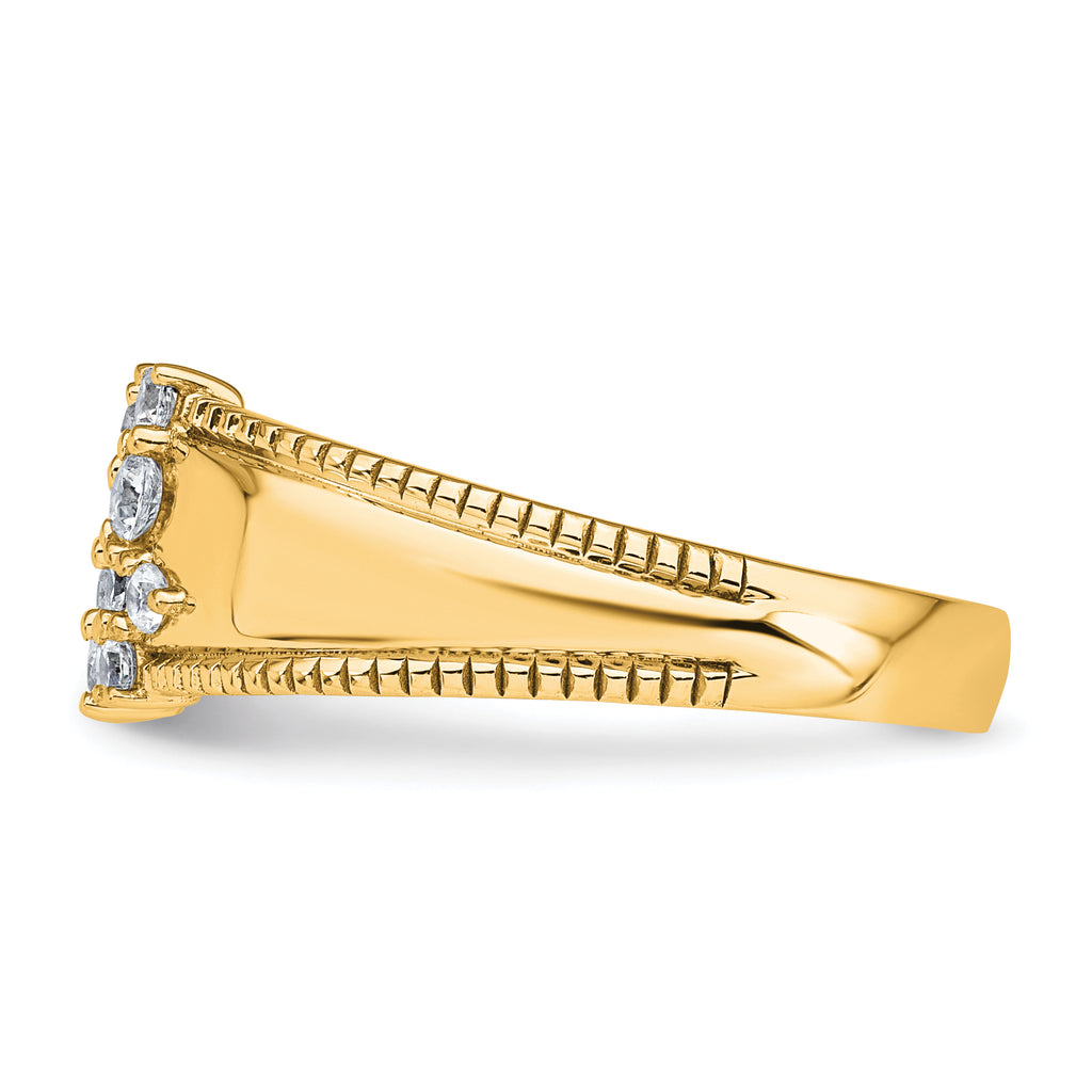 14k 1/4 carat Lab Grown Diamond VS+ F+ Complete Fashion Ring