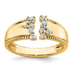 14k 1/4 carat Lab Grown Diamond VS+ F+ Complete Fashion Ring
