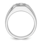 14k White Gold 1 carat Lab Grown Diamond VS+ F+ Round Complete Men's Ring
