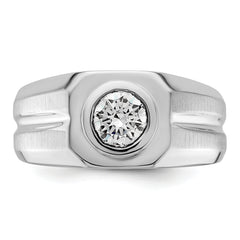 14k White Gold 1 carat Lab Grown Diamond VS+ F+ Round Complete Men's Ring