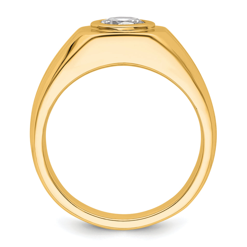 14k 1 carat Lab Grown Diamond VS+ F+ Round Complete Men's Ring