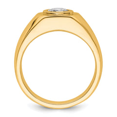 14k 1 carat Lab Grown Diamond VS+ F+ Round Complete Men's Ring