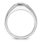 14k White Gold 3/4 carat Lab Grown Diamond VS+ F+ Radiant Complete Men's Ring
