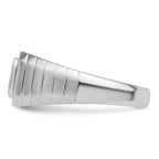 14k White Gold 3/4 carat Lab Grown Diamond VS+ F+ Radiant Complete Men's Ring