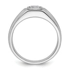 14k White Gold 1 carat Lab Grown Diamond VS+ F+ Radiant Complete Men's Ring