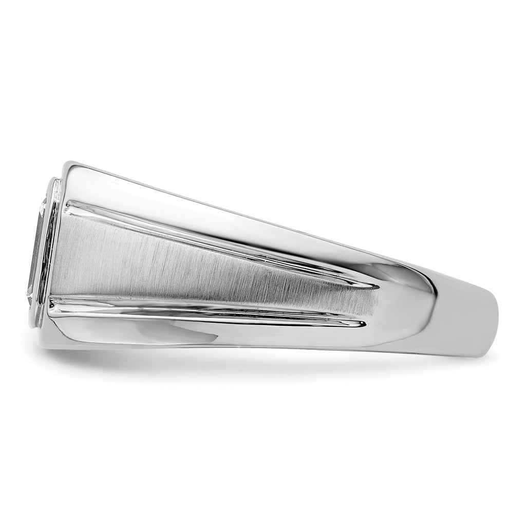 14k White Gold 1 carat Lab Grown Diamond VS+ F+ Radiant Complete Men's Ring