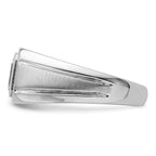 14k White Gold 1 carat Lab Grown Diamond VS+ F+ Radiant Complete Men's Ring