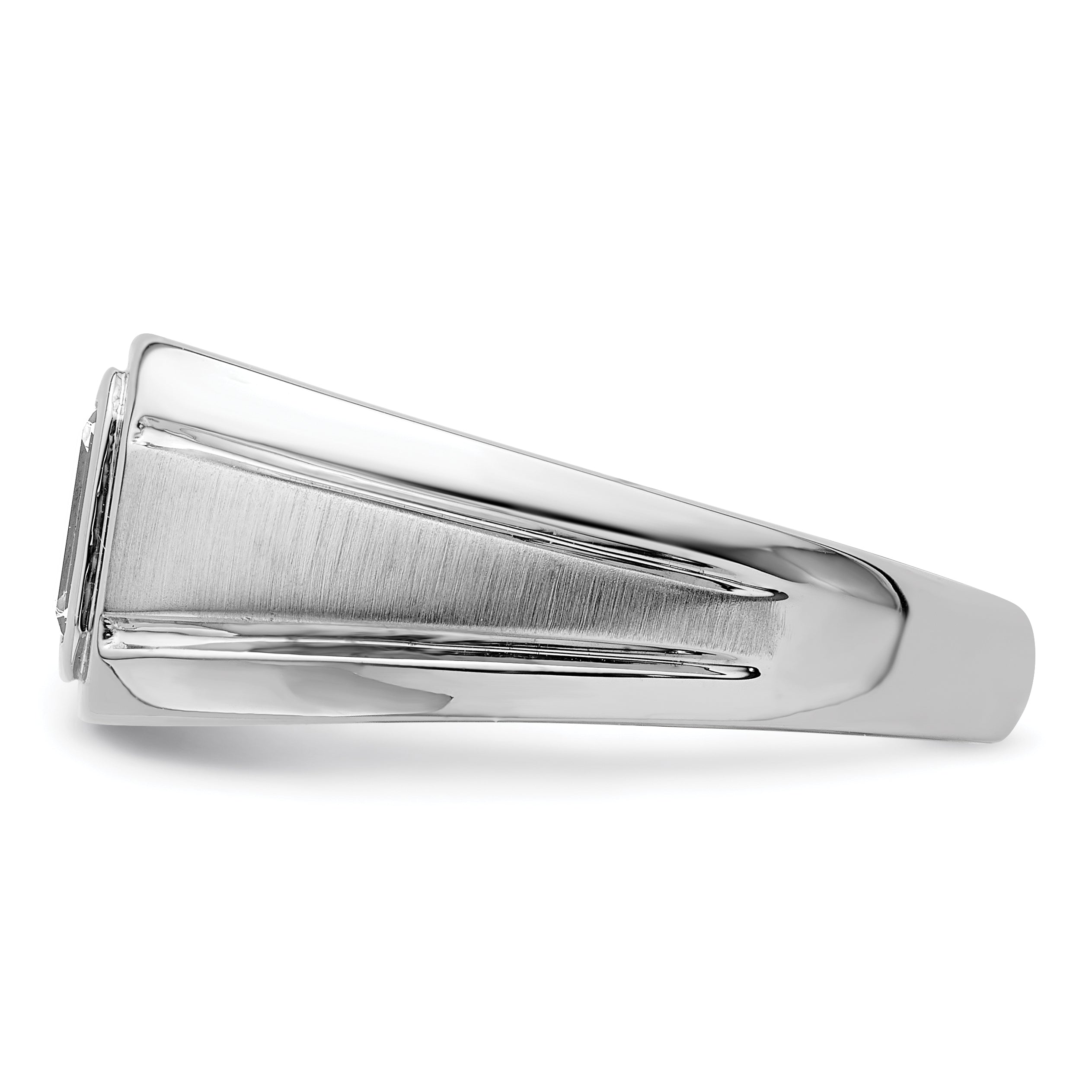 14k White Gold 1 carat Lab Grown Diamond VS+ F+ Radiant Complete Men's Ring