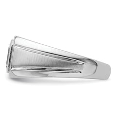 14k White Gold 1 carat Lab Grown Diamond VS+ F+ Radiant Complete Men's Ring